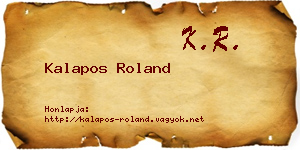 Kalapos Roland névjegykártya
