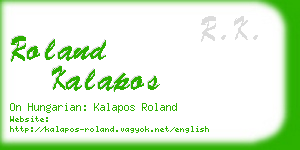 roland kalapos business card